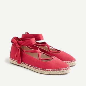 J. Crew lace-up espadrilles Vintage Red size 8.5